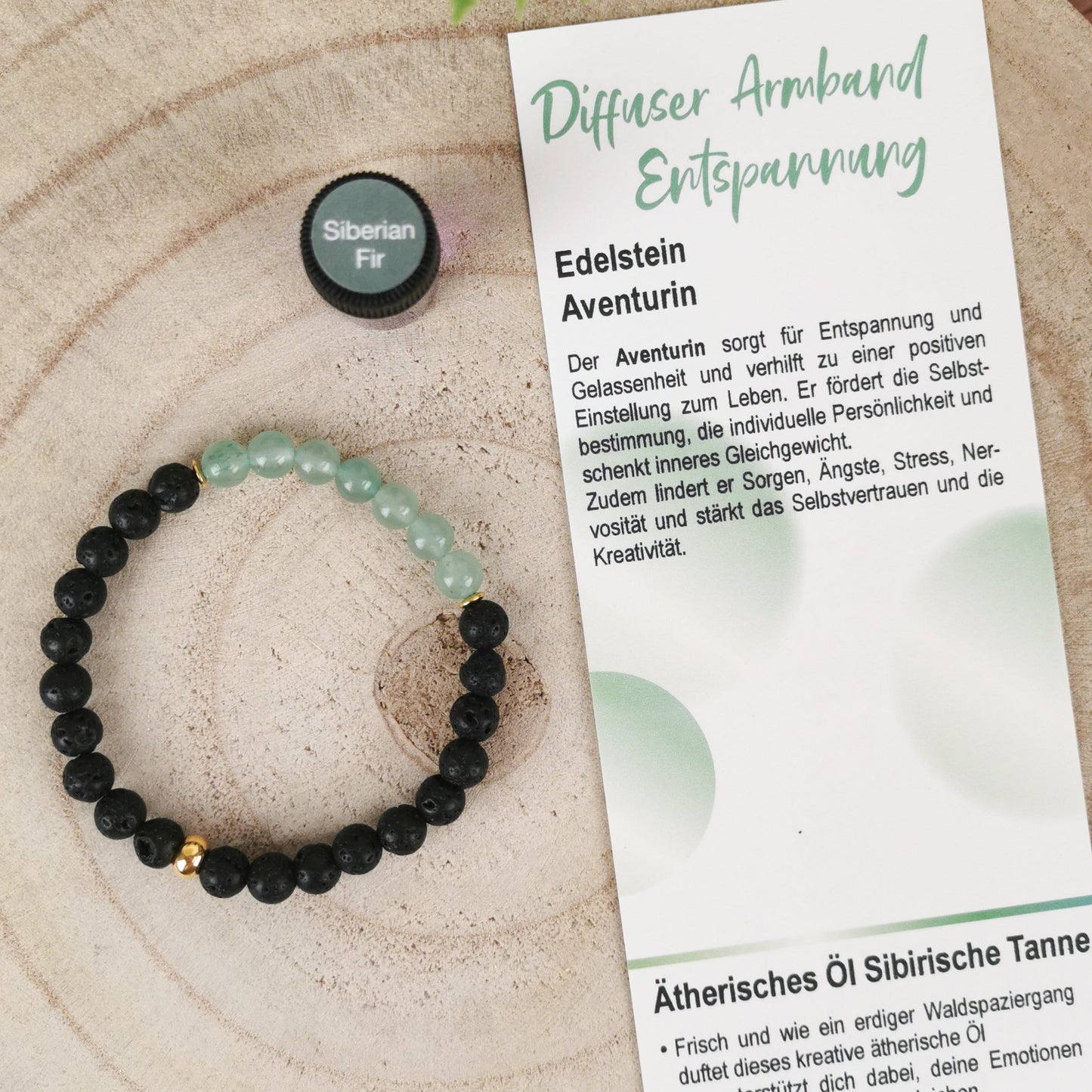Aventurin Diffuser Armband (+ Ätherisches Öl)
