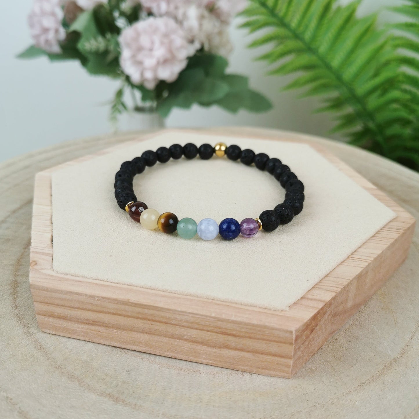 7 Chakra Diffuser Armband (+ Ätherisches Öl)
