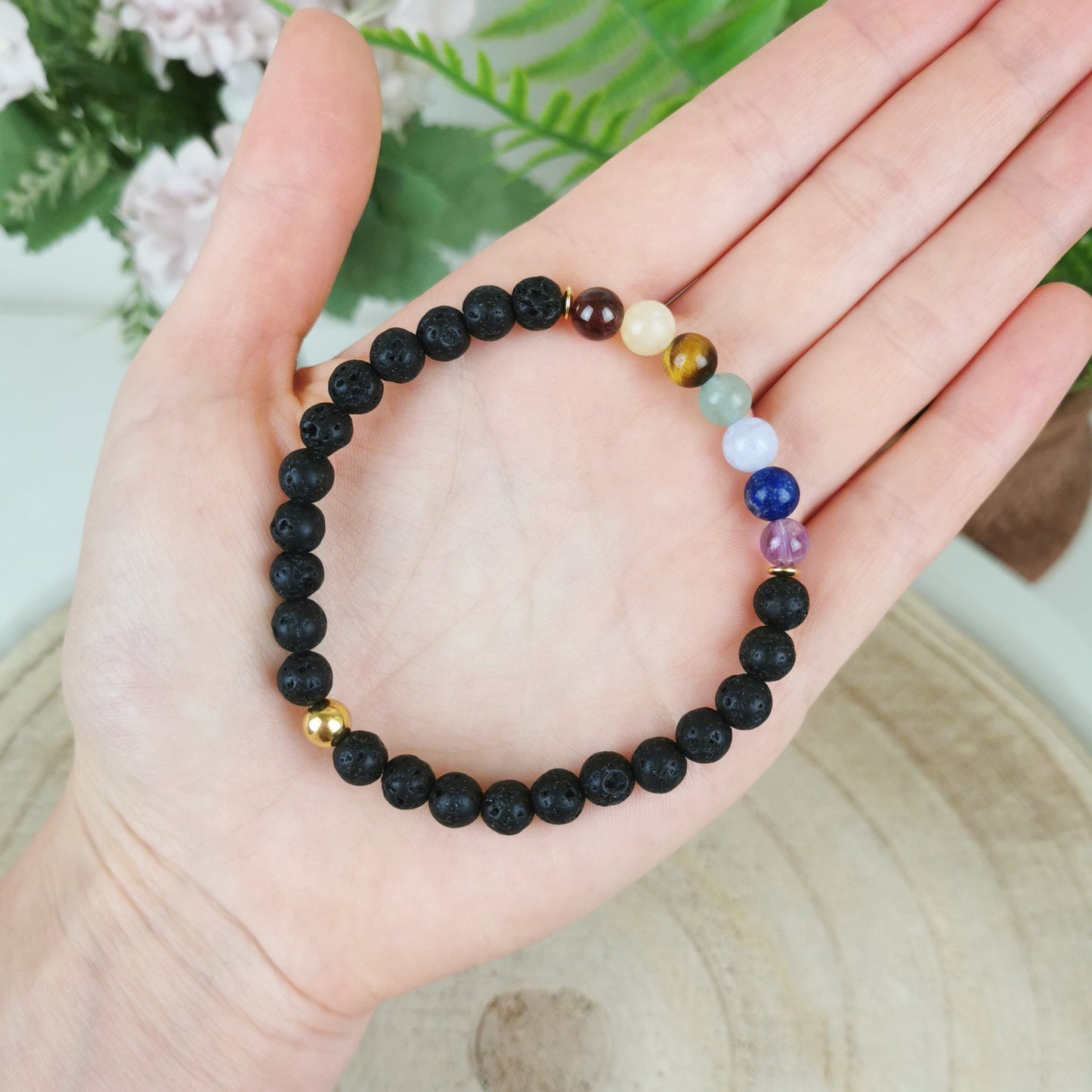 7 Chakra Diffuser Armband (+ Ätherisches Öl)
