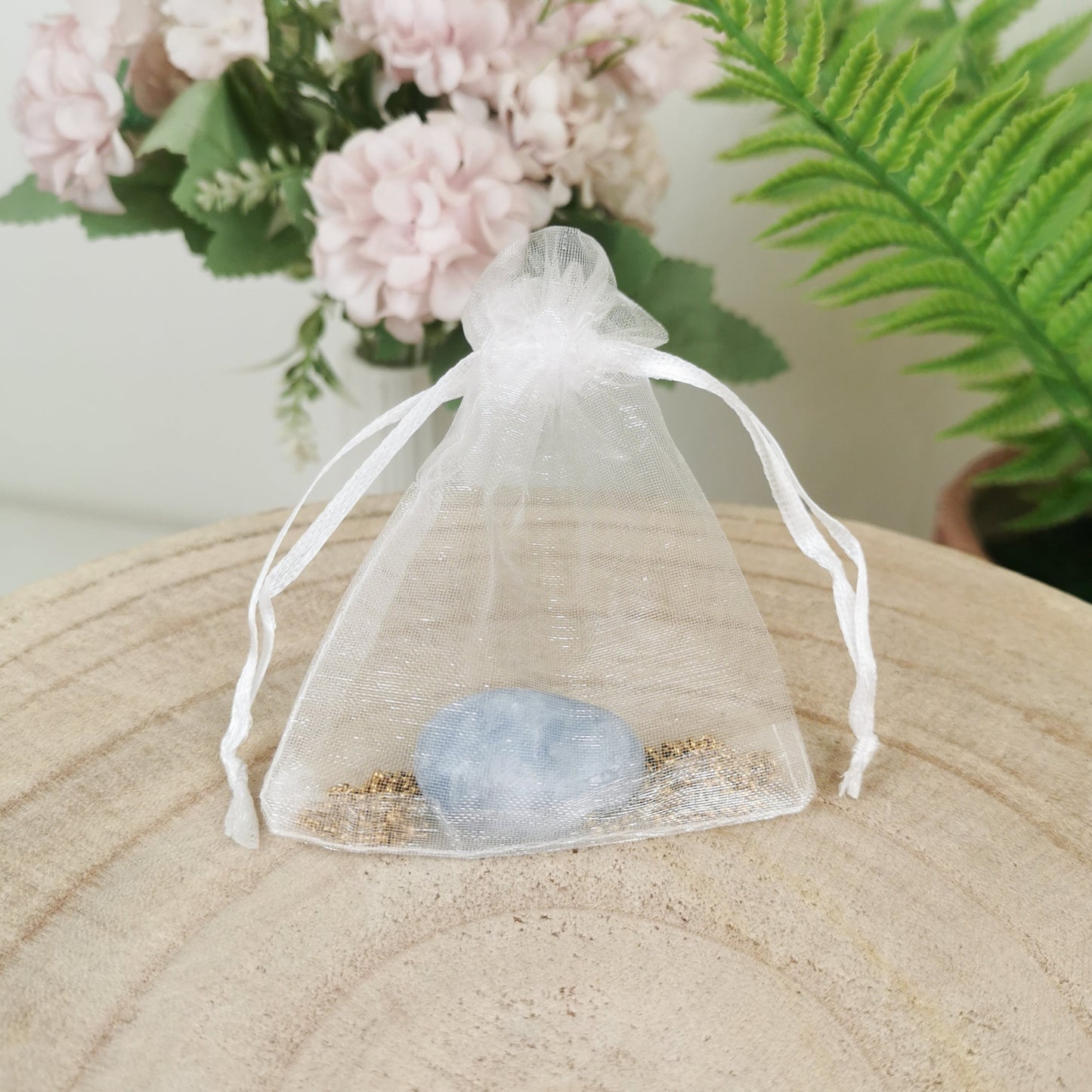 Blauer Calcit Kette gold