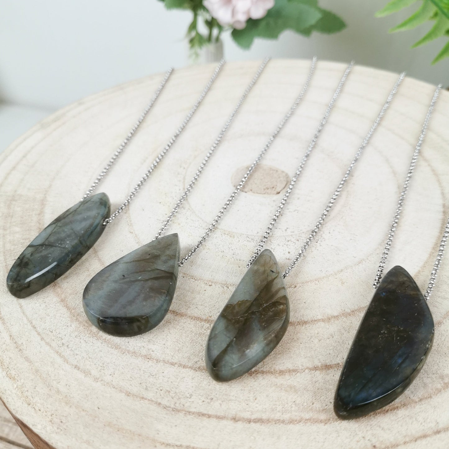 Labradorit Kette silber