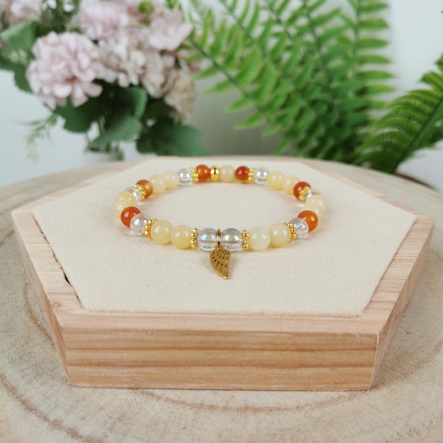 Orangencalcit-Karneol-Angel Aura Armband