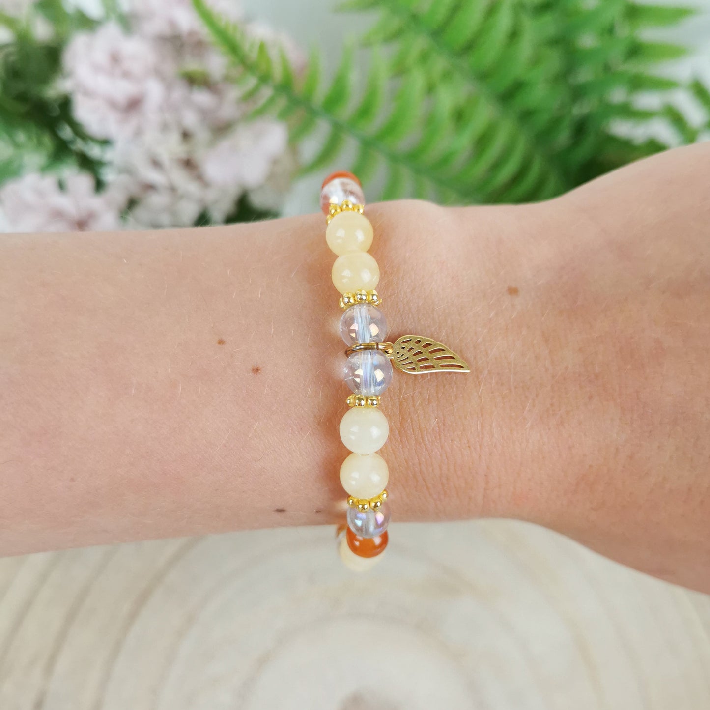Orangencalcit-Karneol-Angel Aura Armband