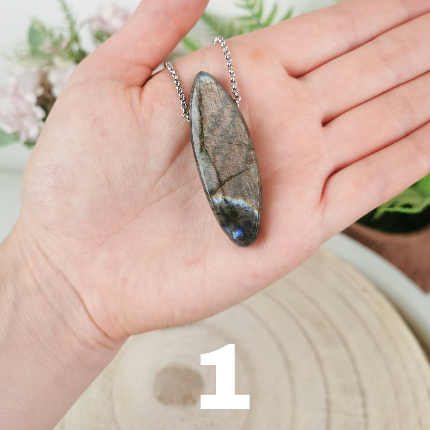 Labradorit Kette silber