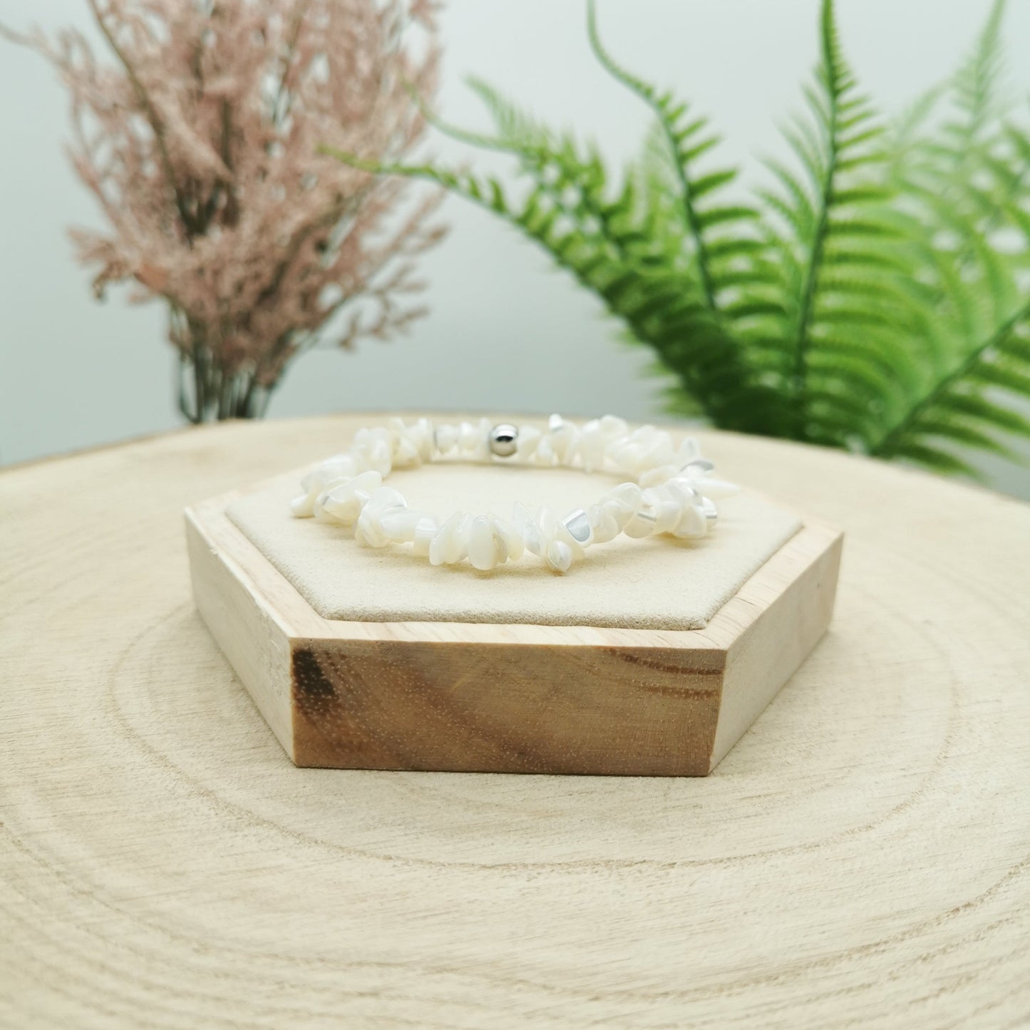 Perlmutt Armband silber