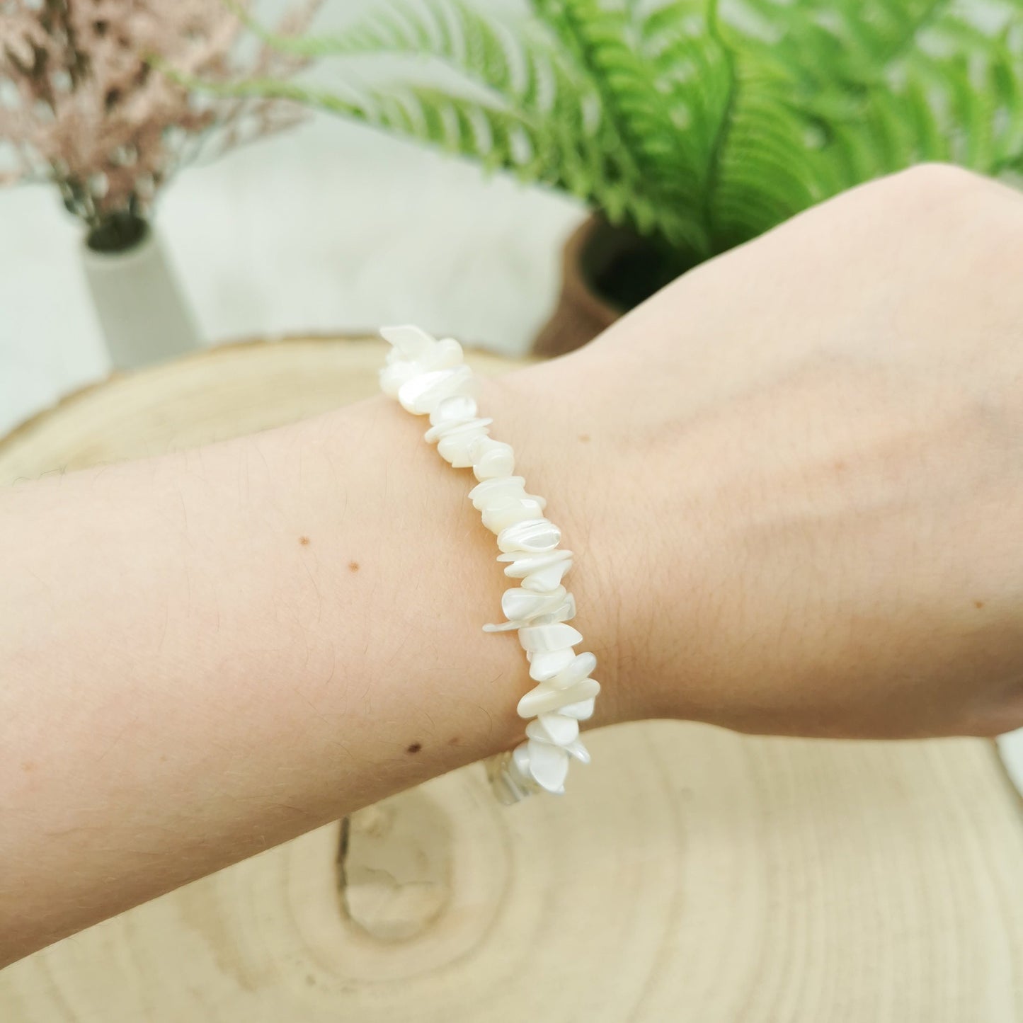 Perlmutt Armband gold