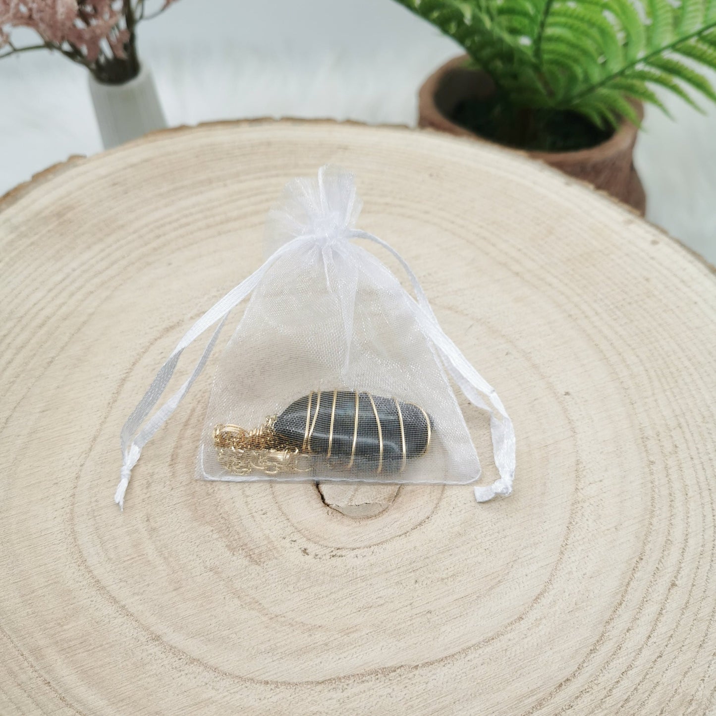 Labradorit Kette gold
