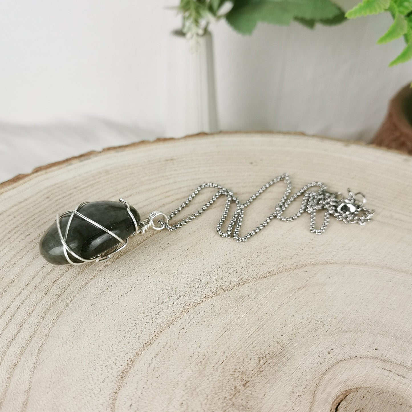 Labradorit Kette silber