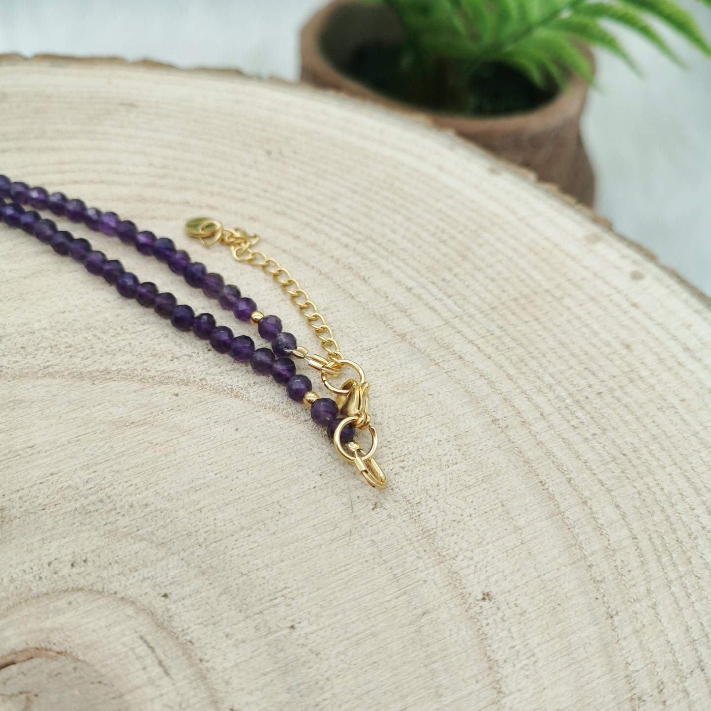 Amethyst Kette mit Mond Anhänger