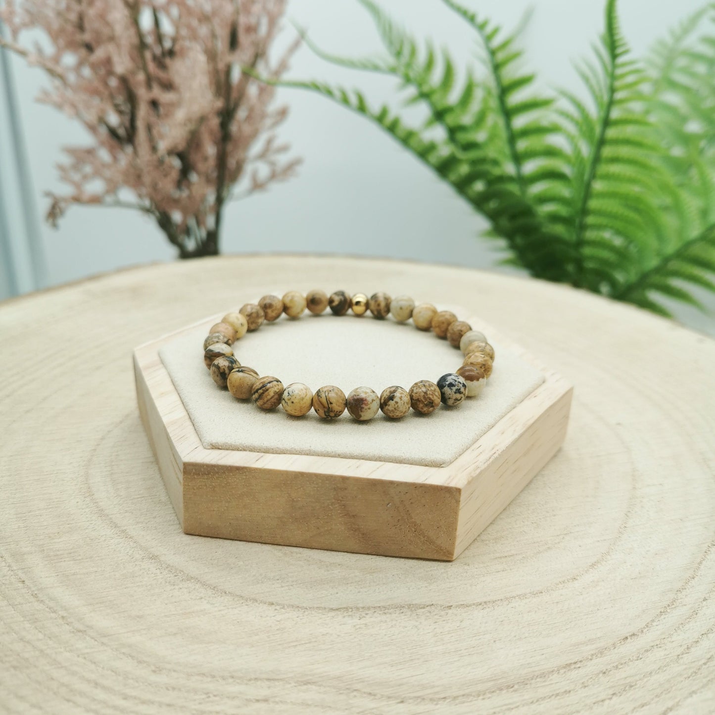 Landschaftsjaspis Armband silber/gold