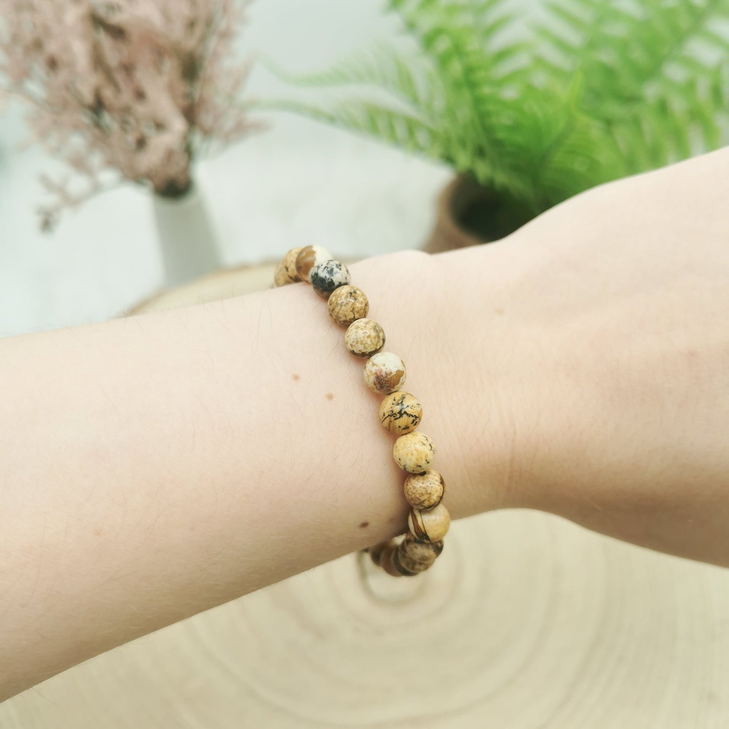 Landschaftsjaspis Armband silber/gold