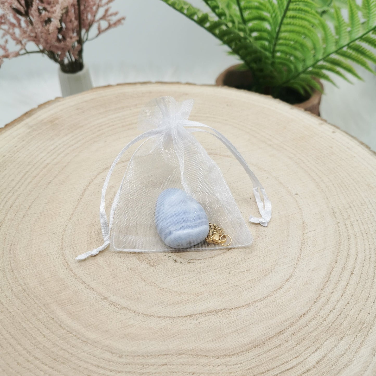 Blauer Chalcedon Kette