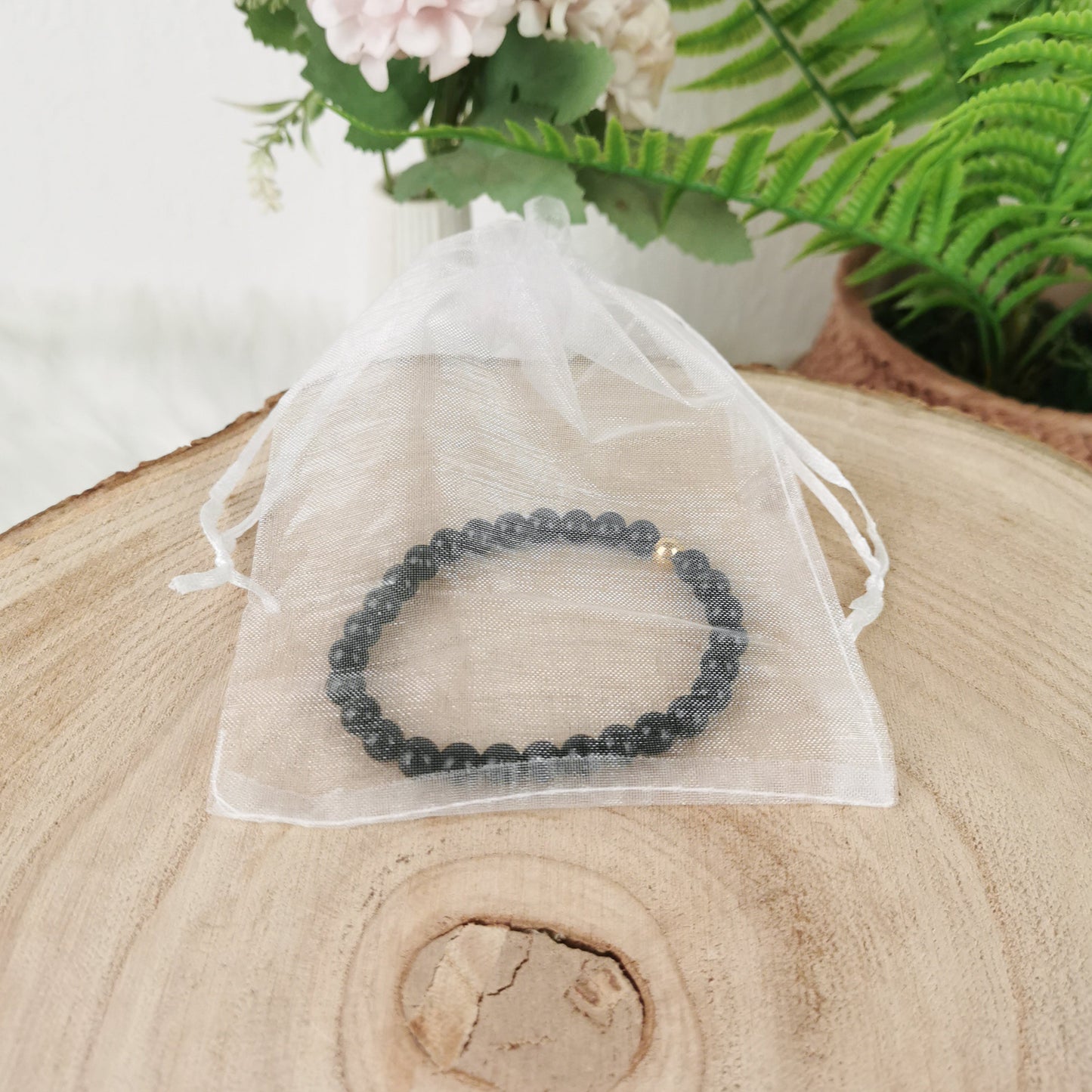 Schwarzer Obsidian Armband