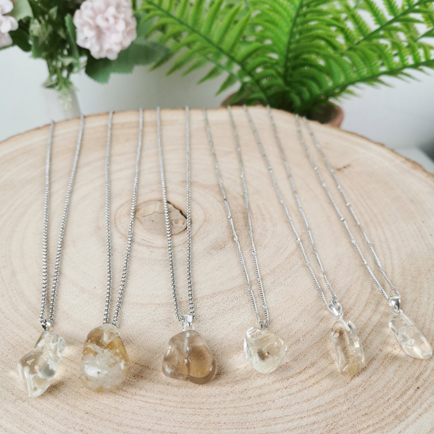 Citrin Kette silber