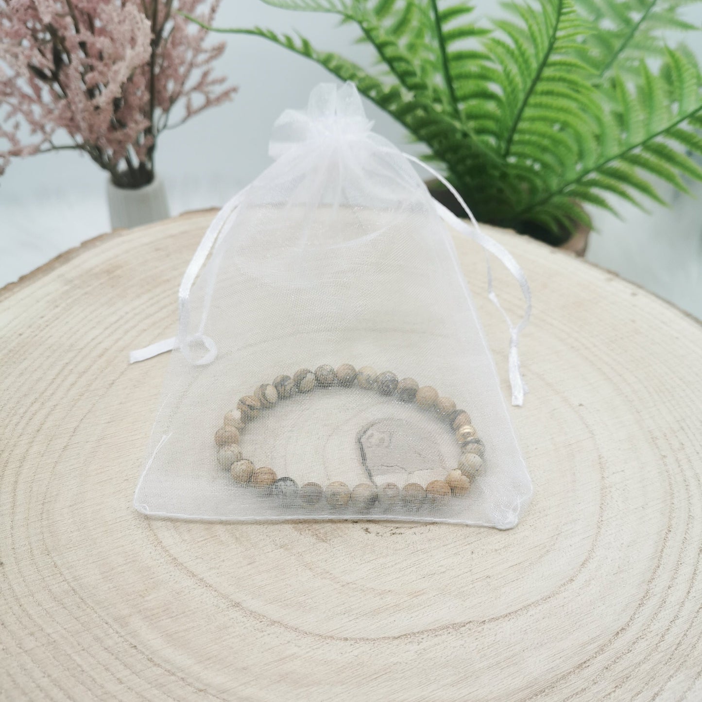 Landschaftsjaspis Armband silber/gold