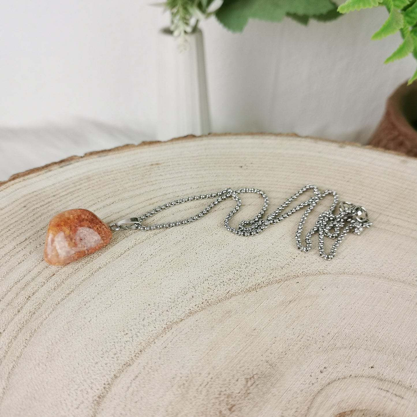 Rosa Moosachat Kette