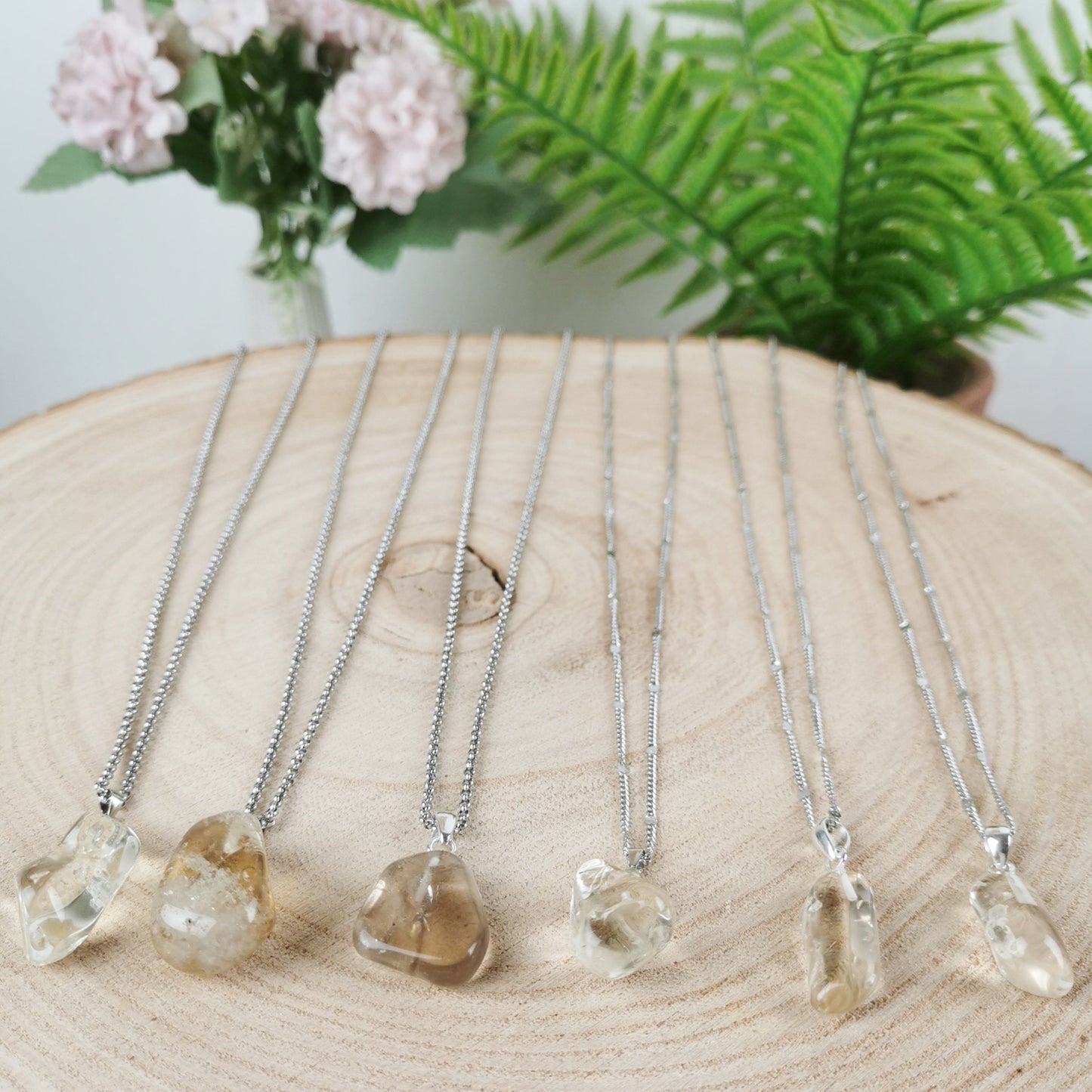 Citrin Kette silber