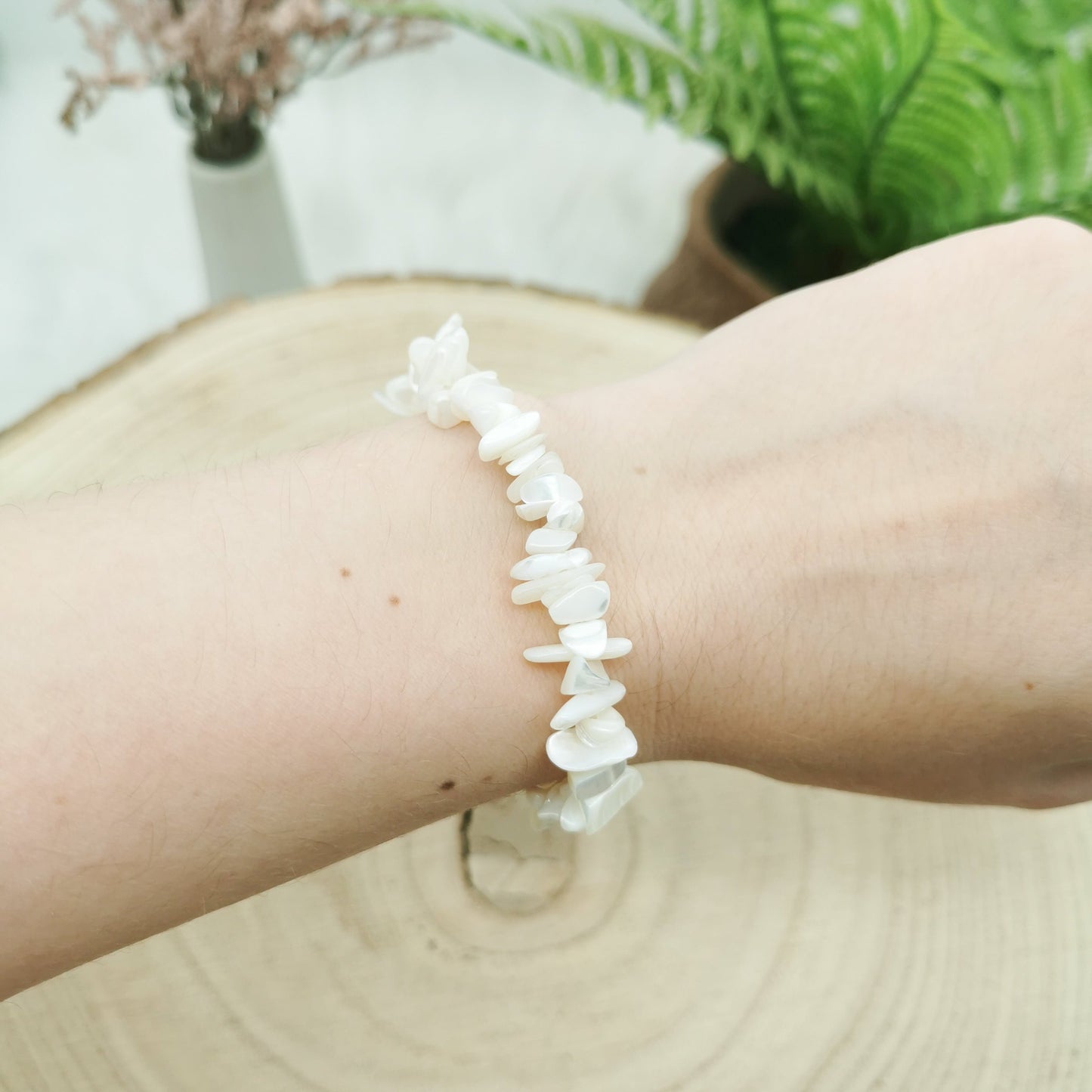 Perlmutt Armband silber