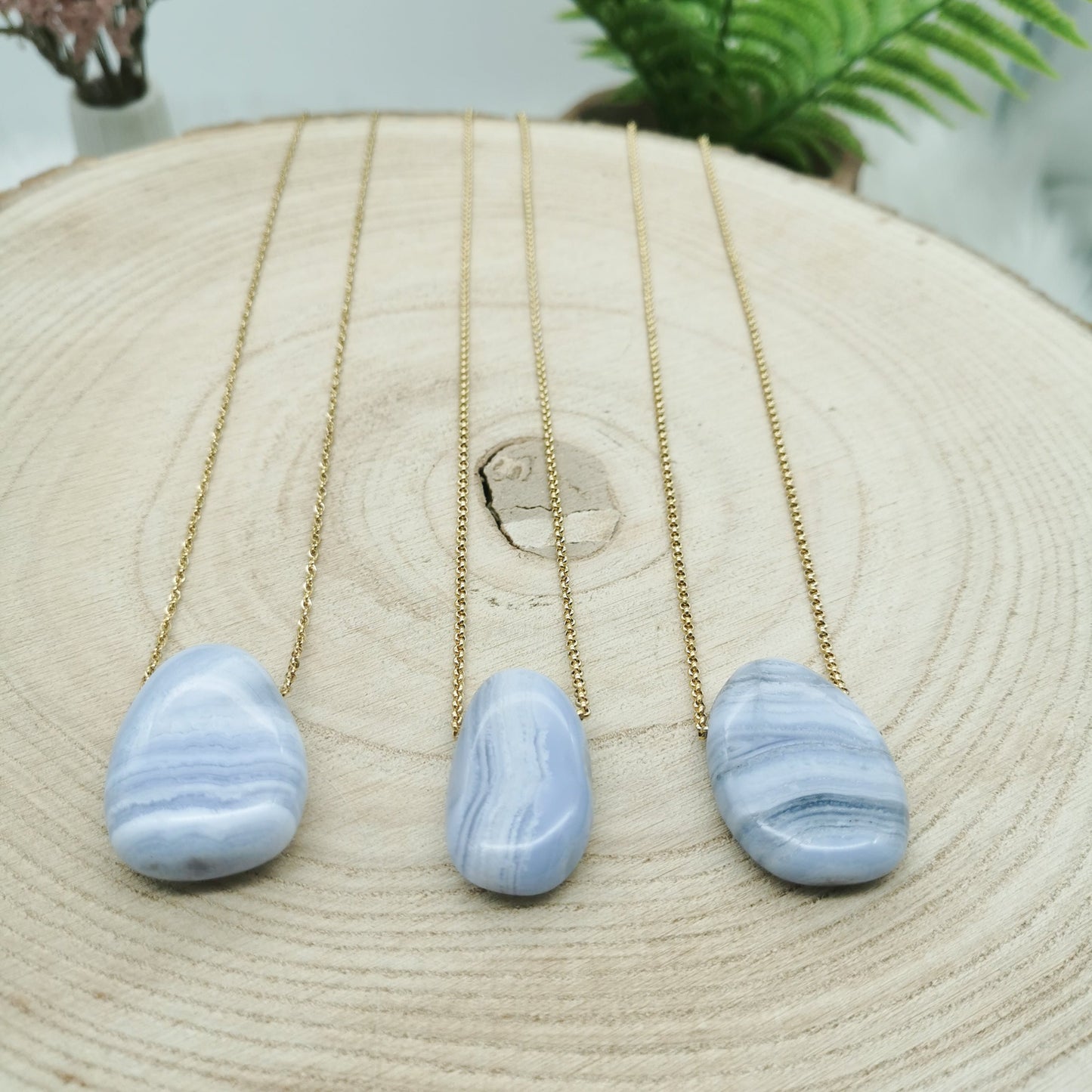 Blauer Chalcedon Kette