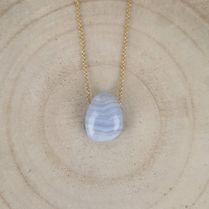 Blauer Chalcedon Kette