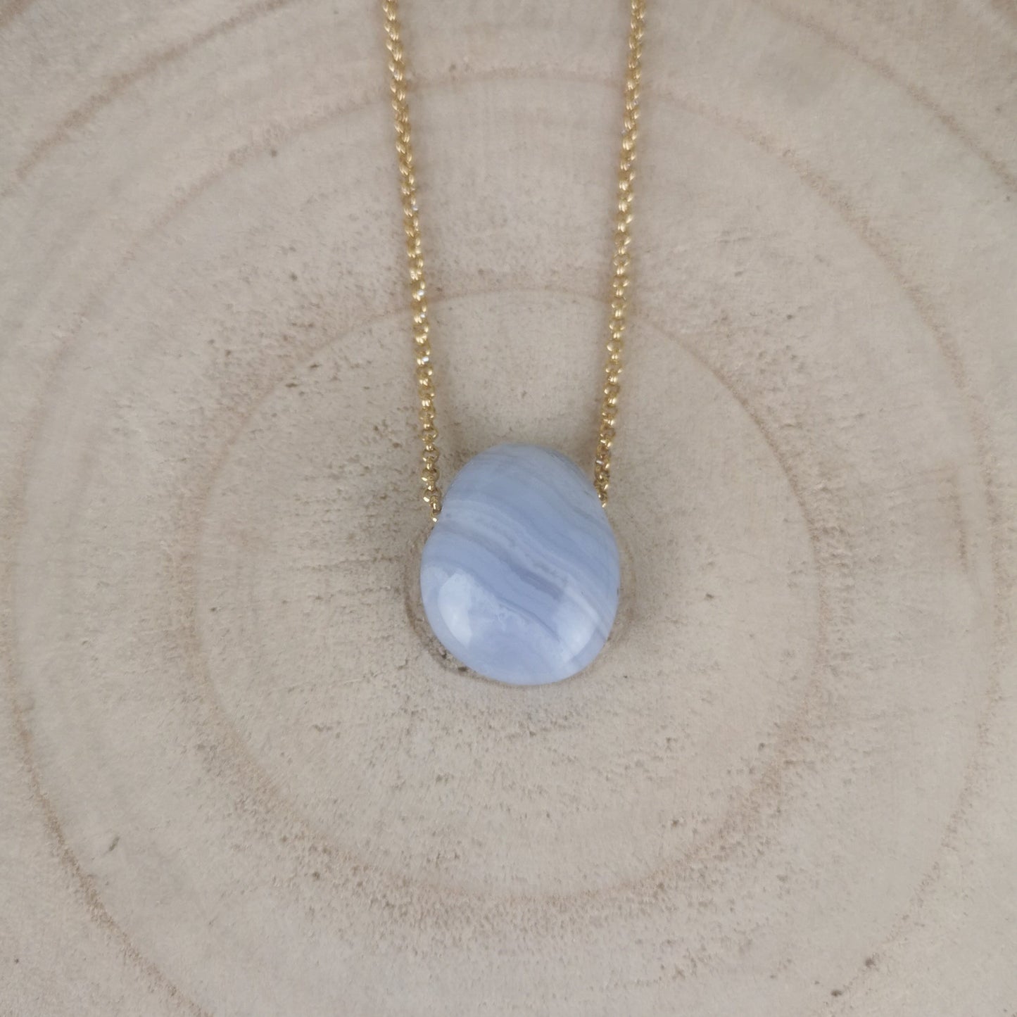 Blauer Chalcedon Kette