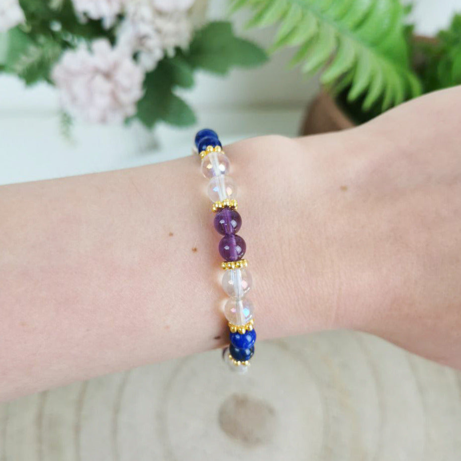 Lapizlazuli-Angel Aura-Amethyst Armband