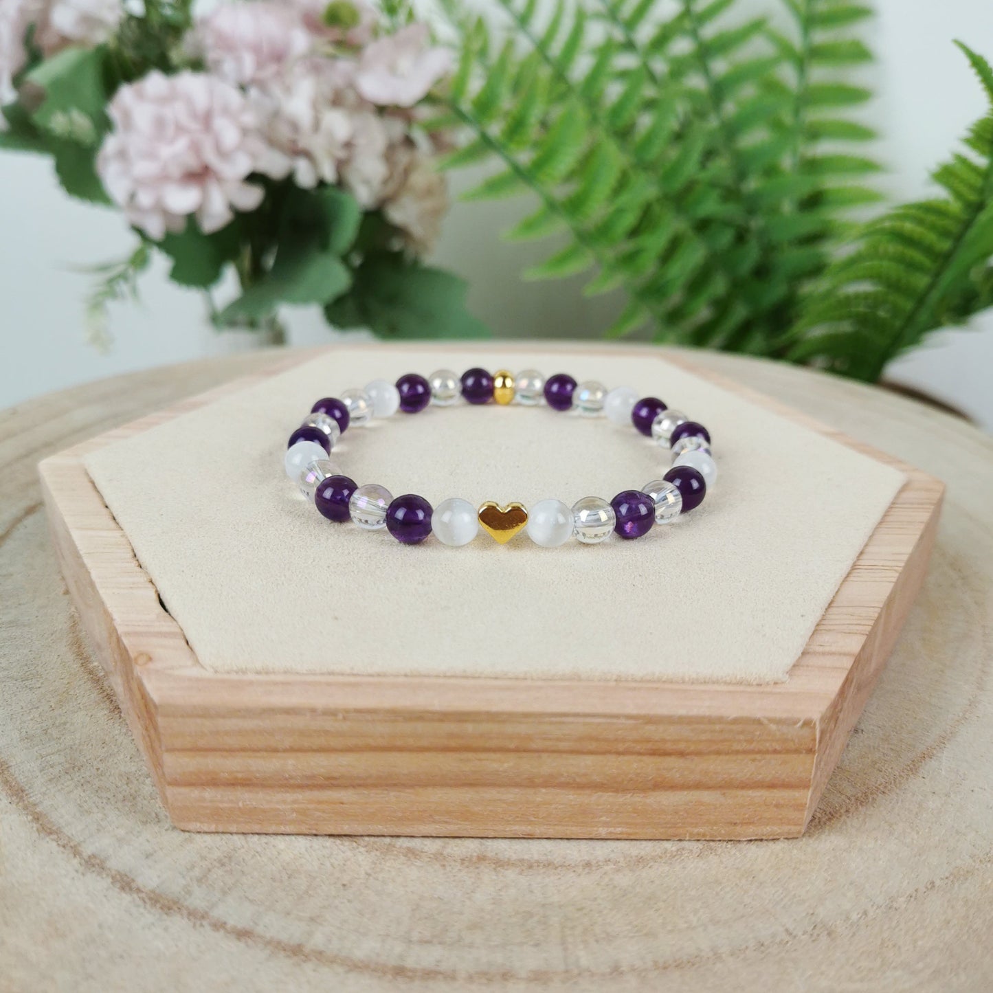 Amethyst-Selenit-Angel Aura Armband