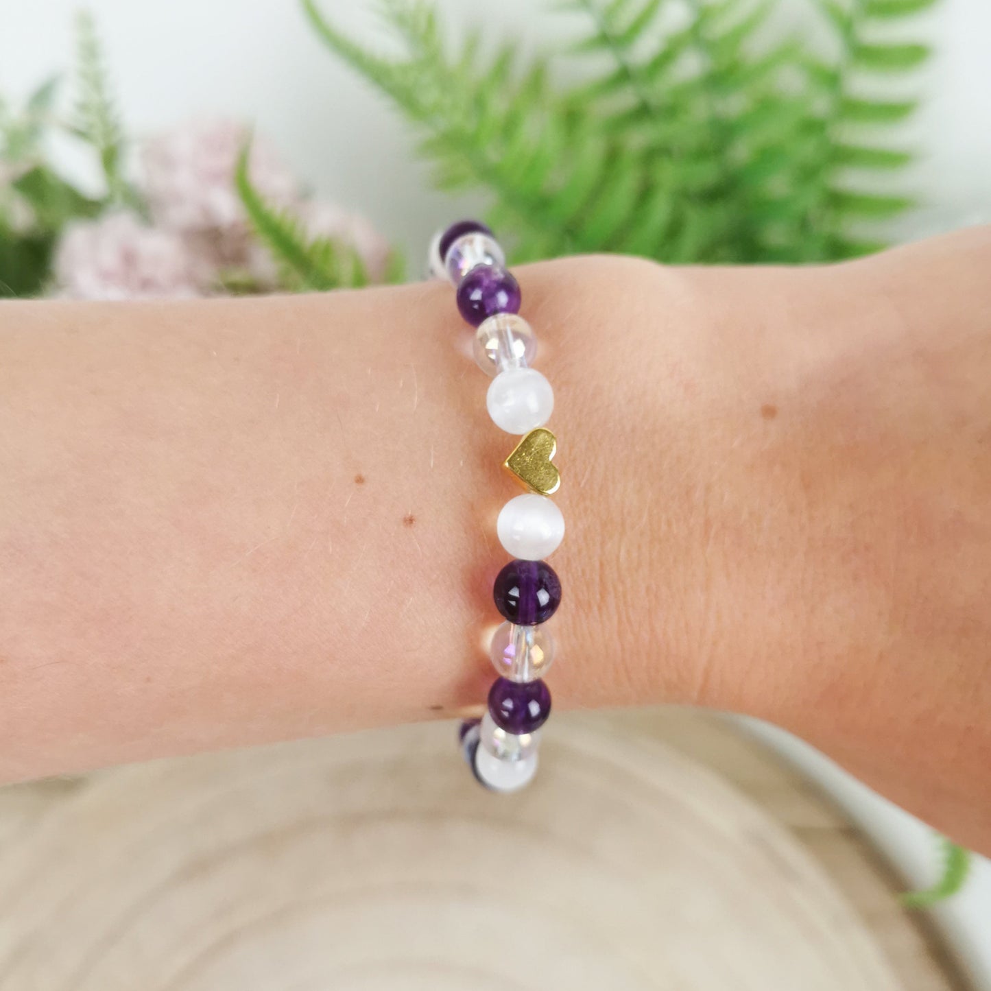 Amethyst-Selenit-Angel Aura Armband