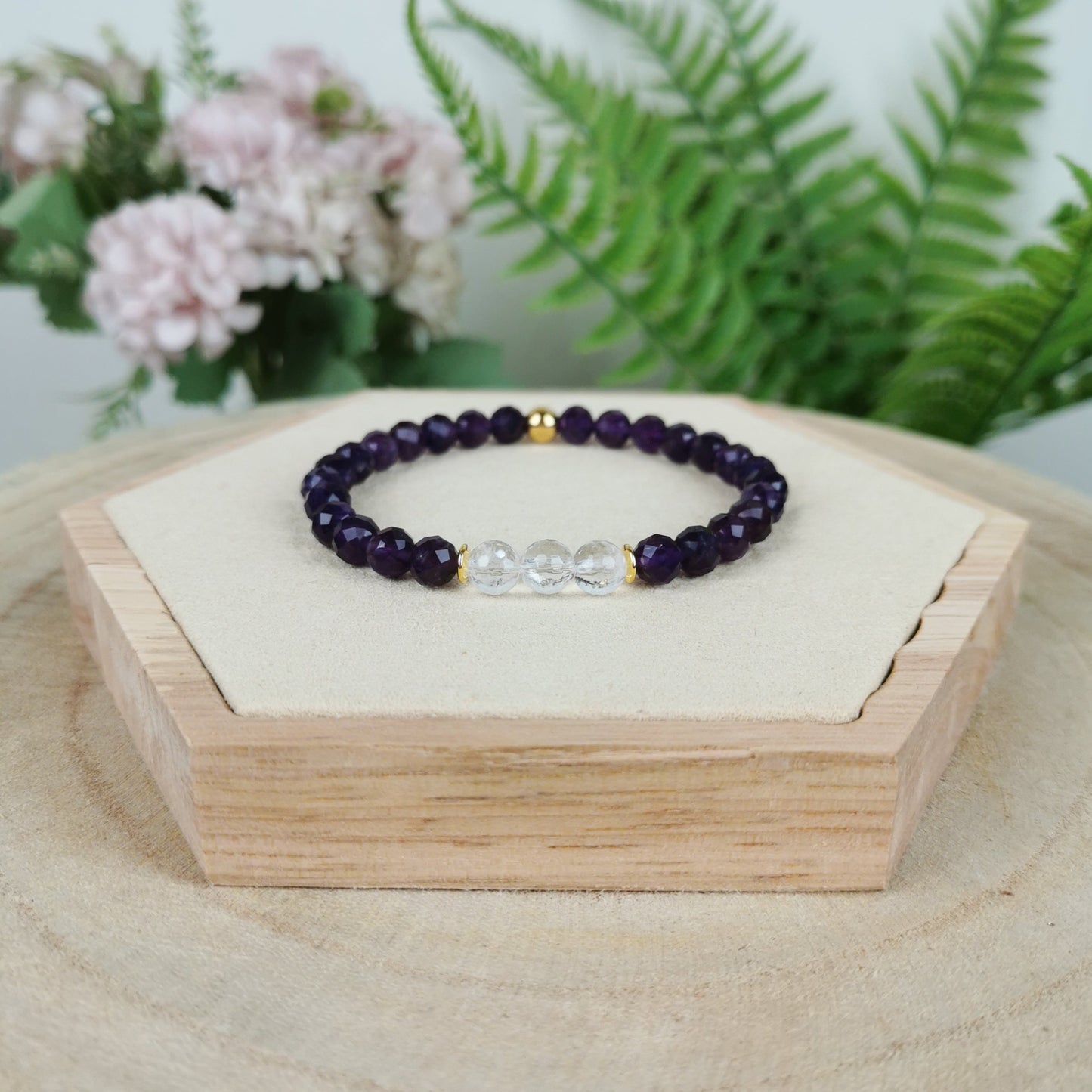 Amethyst-Bergkristall Armband