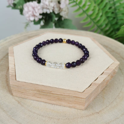 Amethyst-Bergkristall Armband