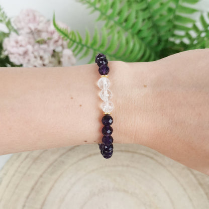 Amethyst-Bergkristall Armband