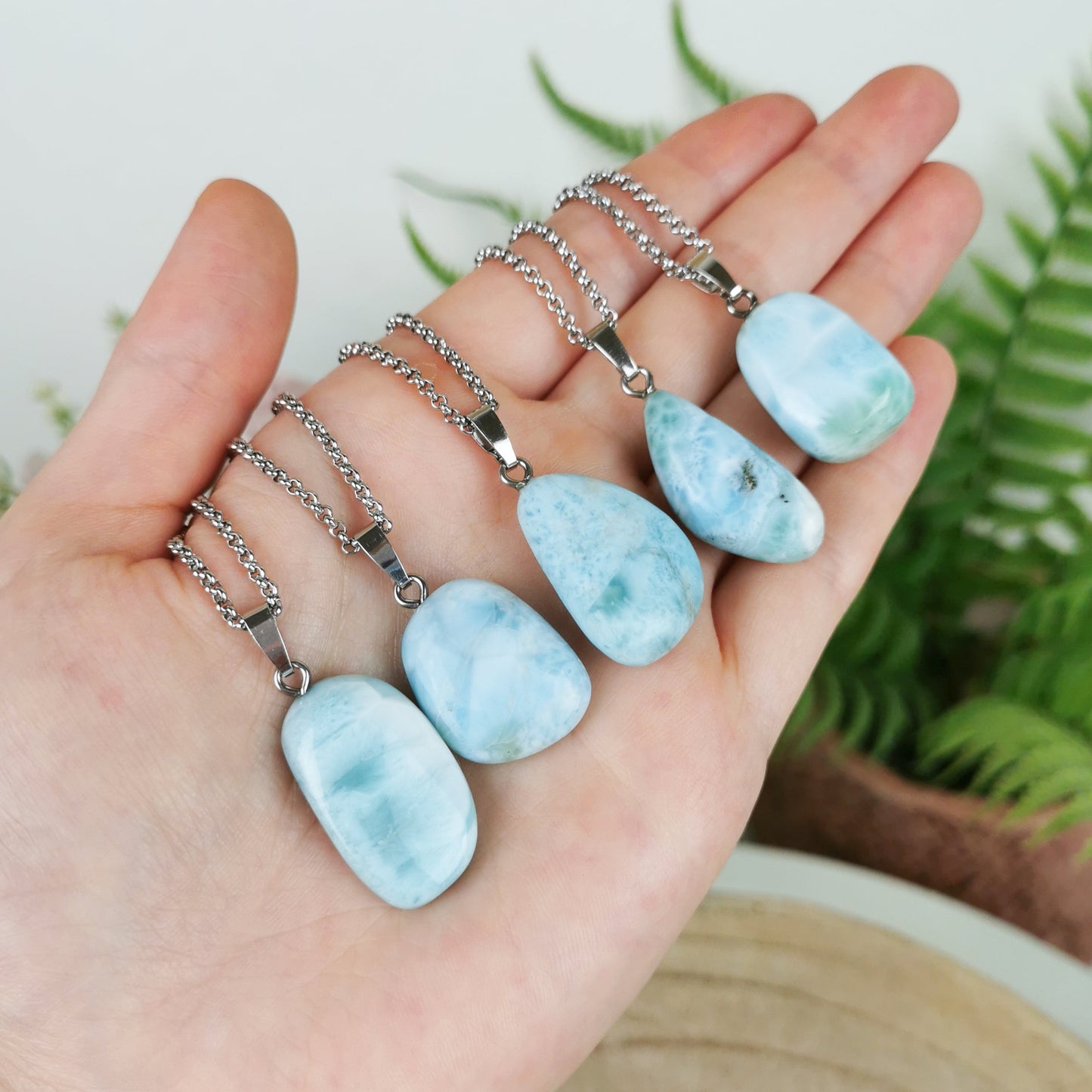 Larimar Kette silber