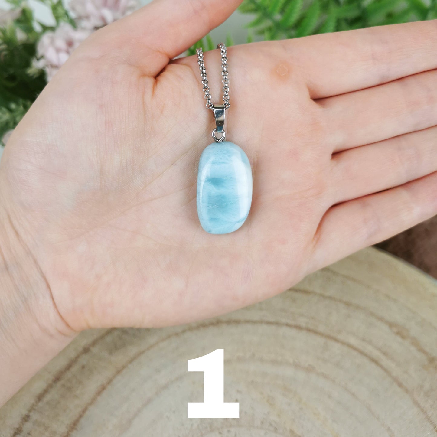 Larimar Kette silber