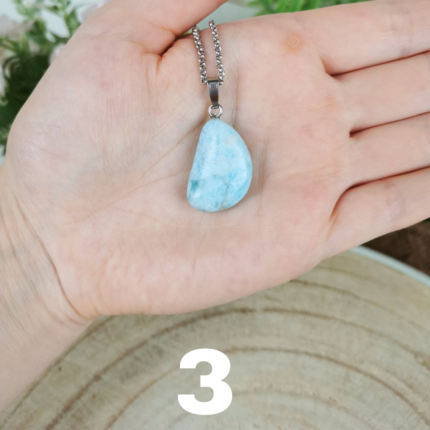 Larimar Kette silber