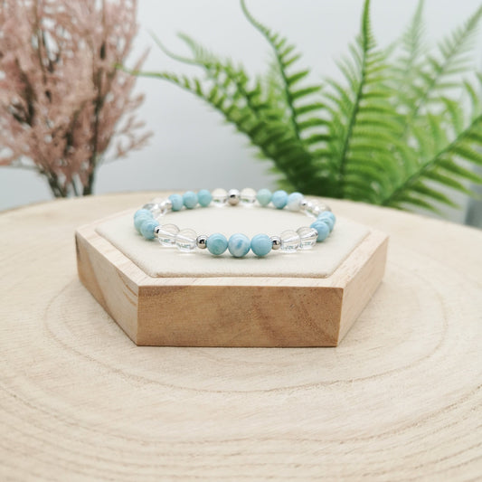 Larimar-Bergkristall Armband silber