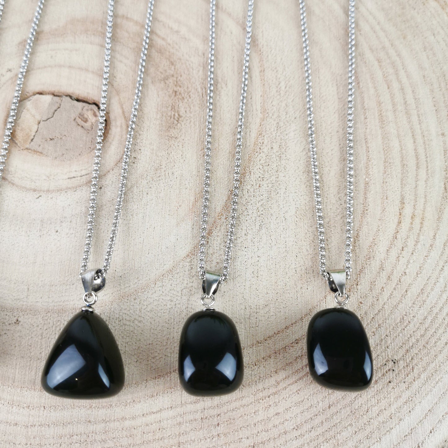 Schwarzer Obsidian Kette